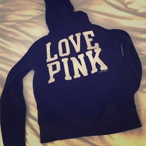 Black Fleece Love Pink Full Zip Hoodie